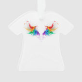 Fluffy Rainbow Wings Ornament (voorkant)