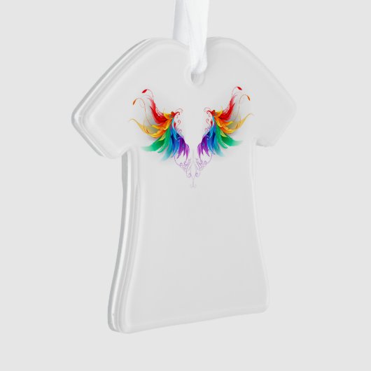 Fluffy Rainbow Wings Ornament (voorkant)