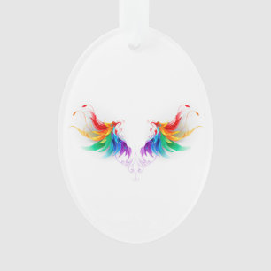 Fluffy Rainbow Wings Ornament