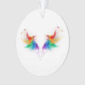 Fluffy Rainbow Wings Ornament (voorkant)