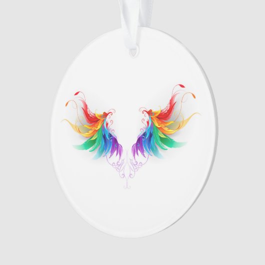 Fluffy Rainbow Wings Ornament (voorkant)