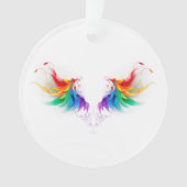 Fluffy Rainbow Wings Ornament (voorkant)