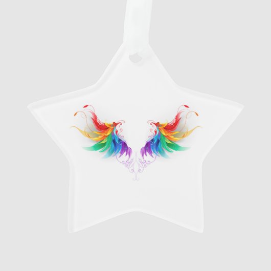 Fluffy Rainbow Wings Ornament (achterkant)