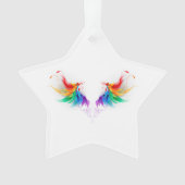Fluffy Rainbow Wings Ornament (voorkant)
