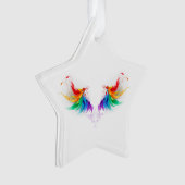Fluffy Rainbow Wings Ornament (voorkant)