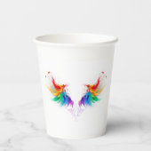 Fluffy Rainbow Wings Papieren Bekers (Achterkant)