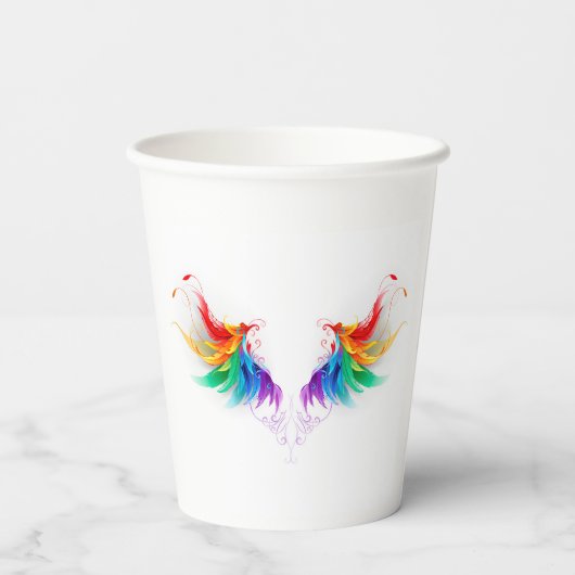 Fluffy Rainbow Wings Papieren Bekers (Achterkant)