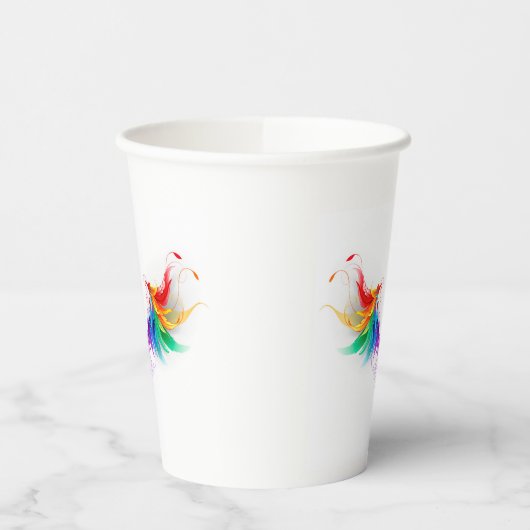 Fluffy Rainbow Wings Papieren Bekers (Links)
