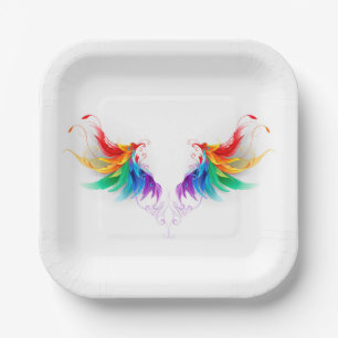Fluffy Rainbow Wings Papieren Bordje