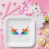 Fluffy Rainbow Wings Papieren Bordje (Feest)