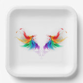 Fluffy Rainbow Wings Papieren Bordje (Voorkant)
