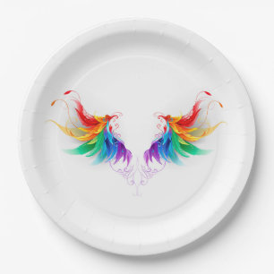 Fluffy Rainbow Wings Papieren Bordje