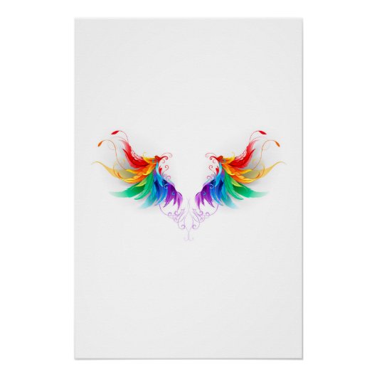 Fluffy Rainbow Wings Perfect Poster (Voorkant)