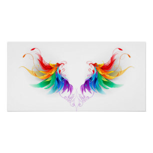Fluffy Rainbow Wings Perfect Poster