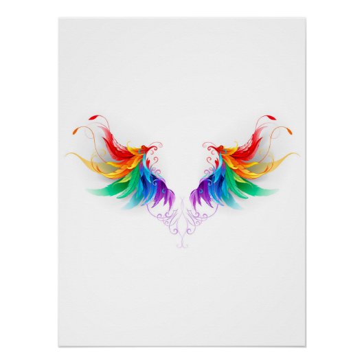 Fluffy Rainbow Wings Perfect Poster (Voorkant)