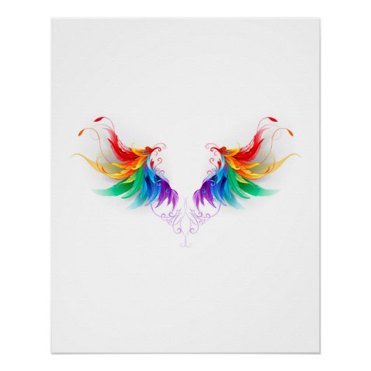 Fluffy Rainbow Wings Perfect Poster (Voorkant)