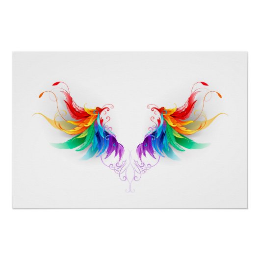 Fluffy Rainbow Wings Perfect Poster (Voorkant)