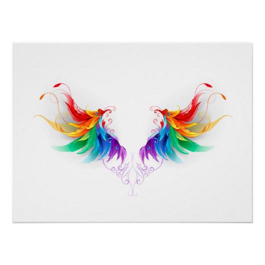 Fluffy Rainbow Wings Perfect Poster (Voorkant)