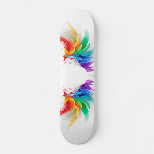 Fluffy Rainbow Wings Persoonlijk Skateboard (Voorkant)