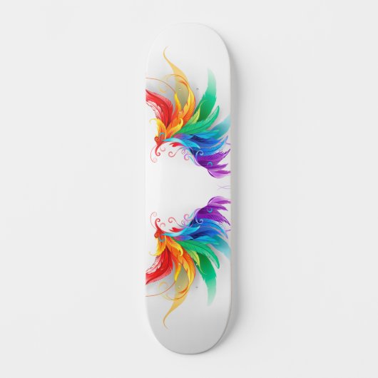 Fluffy Rainbow Wings Persoonlijk Skateboard (Voorkant)