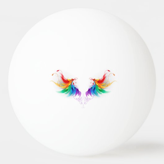 Fluffy Rainbow Wings Pingpongbal (Achterkant)