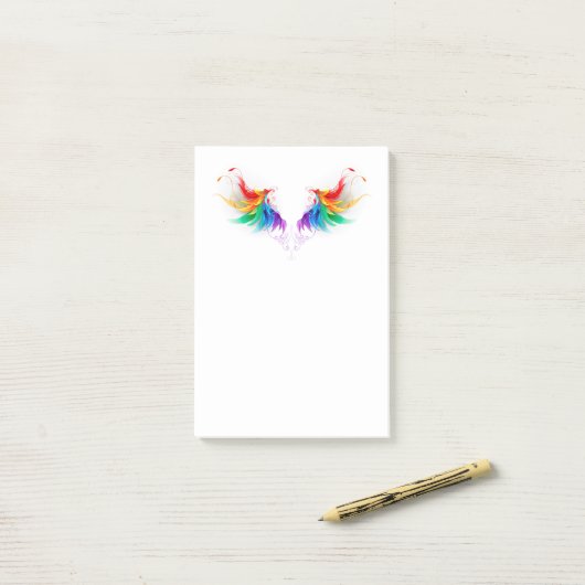 Fluffy Rainbow Wings Post-it® Notes (Op bureau)
