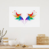 Fluffy Rainbow Wings Poster (Keuken)