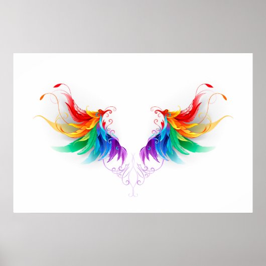 Fluffy Rainbow Wings Poster (Voorkant)