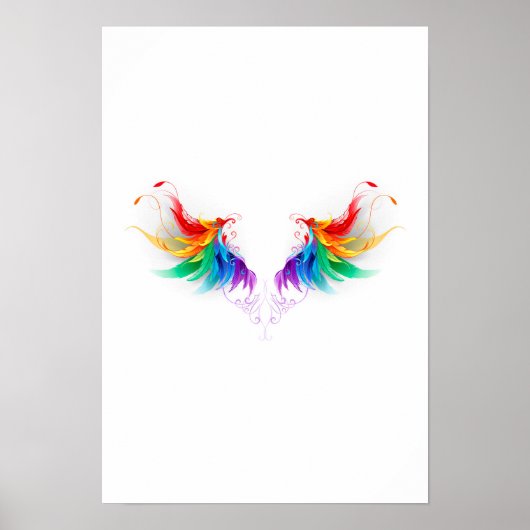 Fluffy Rainbow Wings Poster (Voorkant)