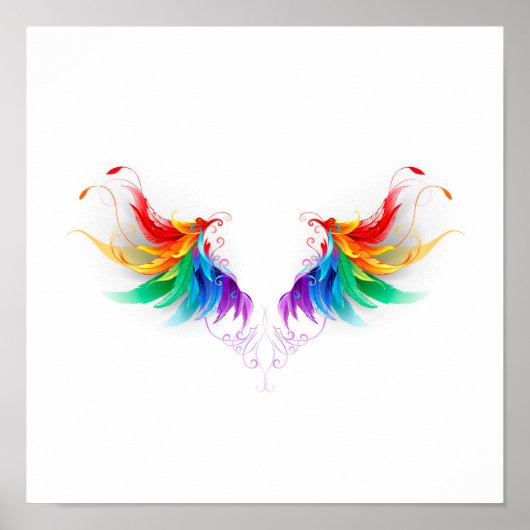 Fluffy Rainbow Wings Poster (Voorkant)