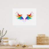 Fluffy Rainbow Wings Poster (Keuken)