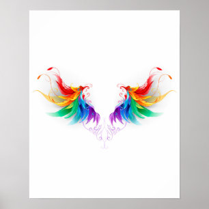 Fluffy Rainbow Wings Poster