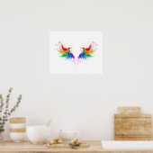 Fluffy Rainbow Wings Poster (Keuken)