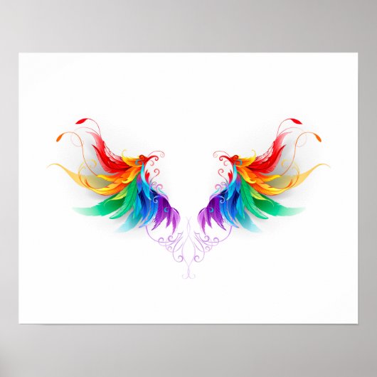 Fluffy Rainbow Wings Poster (Voorkant)