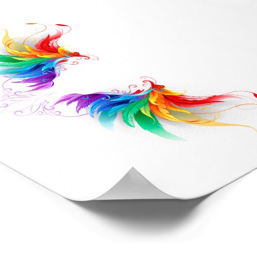 Fluffy Rainbow Wings Poster (Hoek)