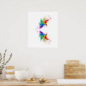 Fluffy Rainbow Wings Poster (Keuken)