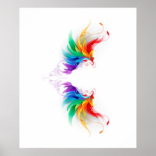 Fluffy Rainbow Wings Poster (Voorkant)