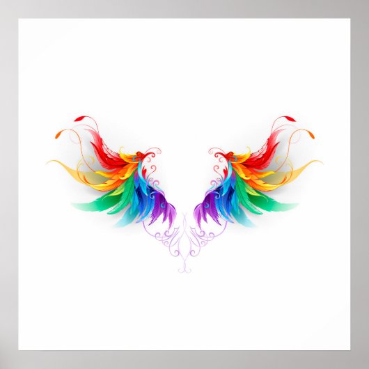 Fluffy Rainbow Wings Poster (Voorkant)