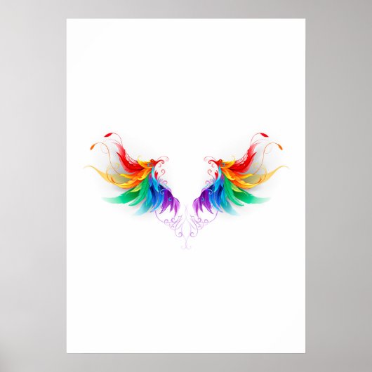 Fluffy Rainbow Wings Poster (Voorkant)