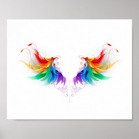 Fluffy Rainbow Wings Poster (Voorkant)