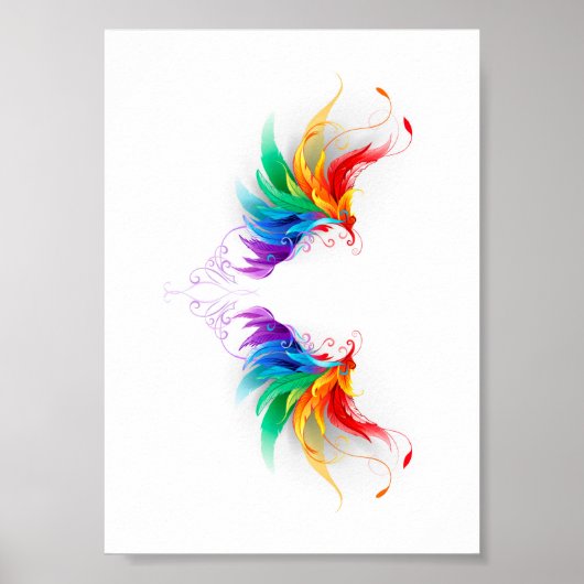 Fluffy Rainbow Wings Poster (Voorkant)
