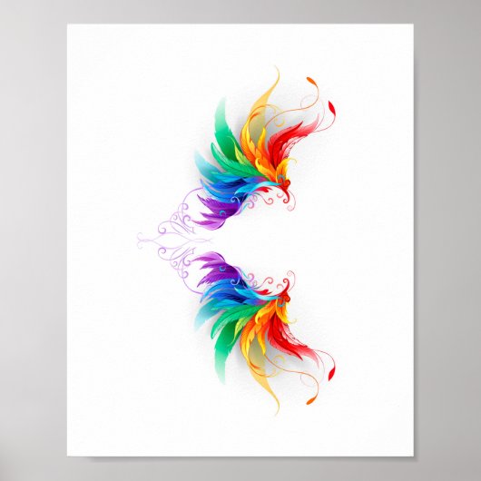 Fluffy Rainbow Wings Poster (Voorkant)