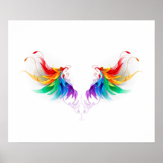 Fluffy Rainbow Wings Poster (Voorkant)
