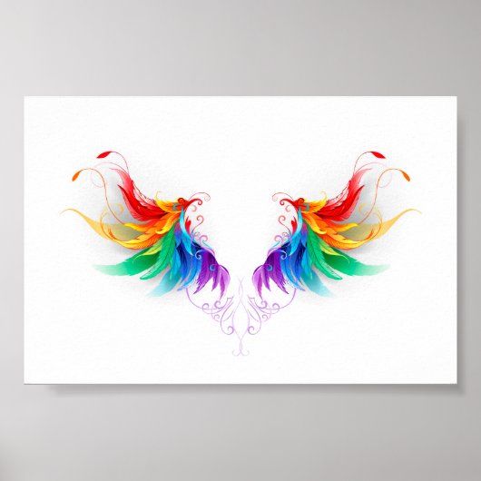 Fluffy Rainbow Wings Poster (Voorkant)