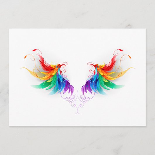 Fluffy Rainbow Wings Programmakaart (Voorkant)