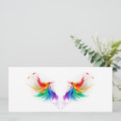 Fluffy Rainbow Wings Programmakaart (Staand voorkant)