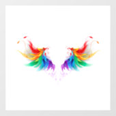 Fluffy Rainbow Wings Raamsticker (Vel)