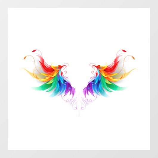 Fluffy Rainbow Wings Raamsticker (Vel)