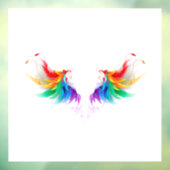 Fluffy Rainbow Wings Raamsticker (Vel 3)