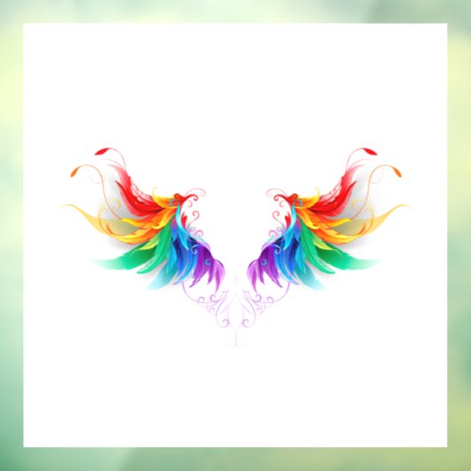 Fluffy Rainbow Wings Raamsticker (Vel 3)